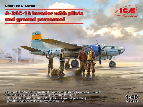 ICM 48288 A-26C-15 Invader with pilots and ground personnel (1/48)