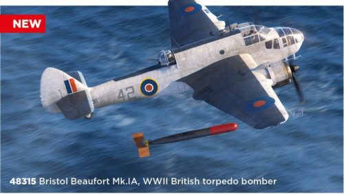 ICM 48315 Bristol Beaufort Mk.IA, British torpedo bomber (1/48) repülőgép makett