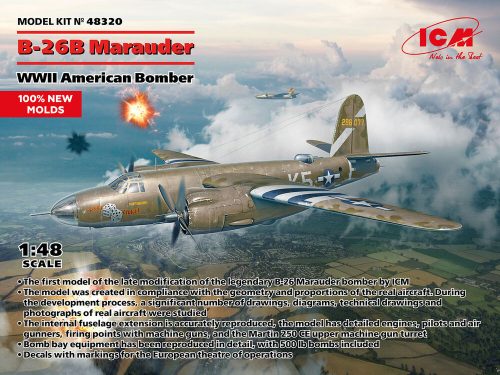 ICM 48320 B-26B Marauder, WWII American Bomber (100% new molds) (1/48)