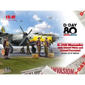   ICM 48322 B-26B Marauder with USAAF Pilots and Ground Personnel (1/48)