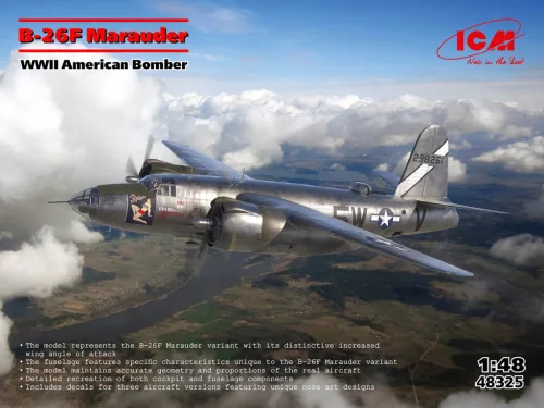ICM 48325 B-26F Marauder, WWII American Bomber (1/48) repülőgép makett