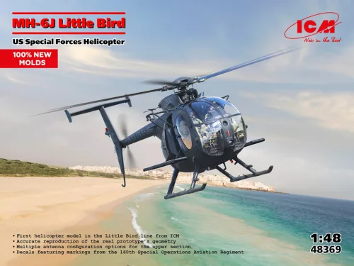 ICM 48369 MH-6J Little Bird, US Special Forces Helicopter (1/48) helikopter makett