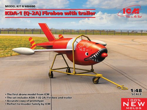 ICM 48400 Q-2A (KDA-1) Firebee with trailer (1 airplane and trailer) (1/48)