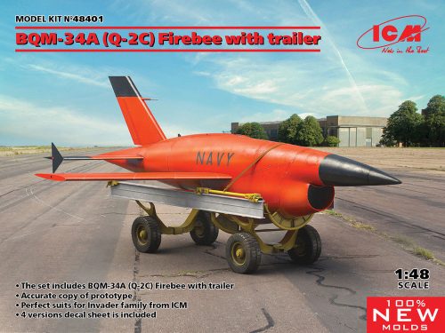 ICM 48401 BQM-34A (Q-2C) Firebee with trailer (1 airplane and trailer) (1/48)