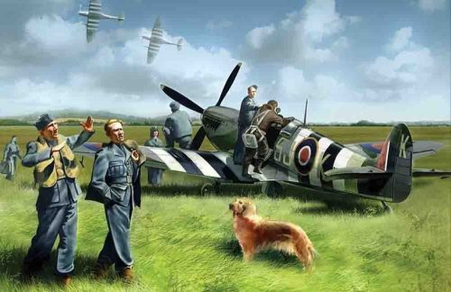 ICM 48801 Spitfire Mk IX with RAF Pilots /Ground Crew (1/48)