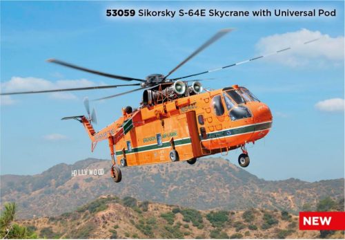 ICM 53059 Sikorsky S-64E Skycrane with Universal Pod 1/35 helikopter makett