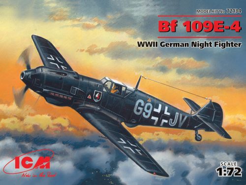 ICM 72134 Messerschmitt Bf 109E-4 WWII German Night Fighter 1/72 repülőgép makett