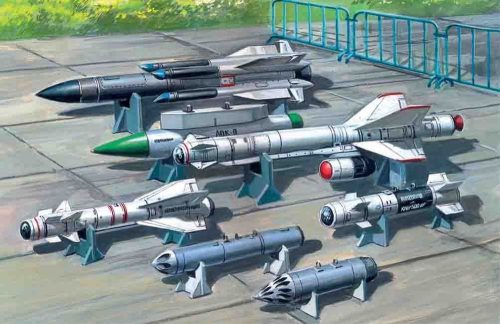 ICM 72213 Soviet Air-to-Surface Armament (X-29T,X-31P,X-59M missiles, B-13L, B-8M1 rockets containers, KAB-500Kr bombs) (1/72)