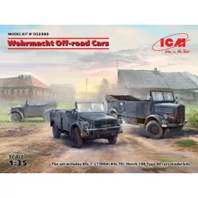   ICM DS3503 Wehrmacht Off-road Cars (Kfz1,Horch 108 Typ 40, L1500A) (1/35)