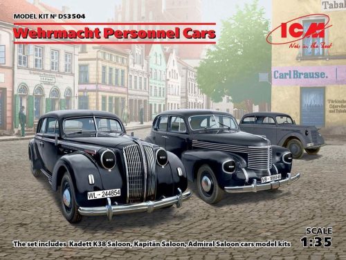 ICM DS3504 Wehrmacht Personnel Cars(Kadett K38 Salo Kapitan Saloon,Admiral Saloon) (1/35)