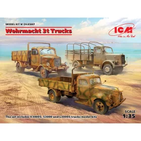   ICM DS3507 Wehrmacht 3t Trucks (V3000S, KHD S3000, L3000S) (1/35)