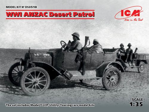 ICM DS3510 WWI ANZAC Desert Patrol (Model T LCP, Utility, Touring) (1/35)