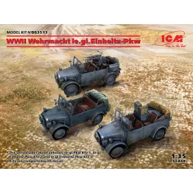   ICM DS3513 WWII Wehrmacht le.gl.Einheitz-Pkw(le.gl.PKWKfz.1,le.gl.Einheitz-PkwKfz.2,Pkw<wbr> Kfz4 (1/35)