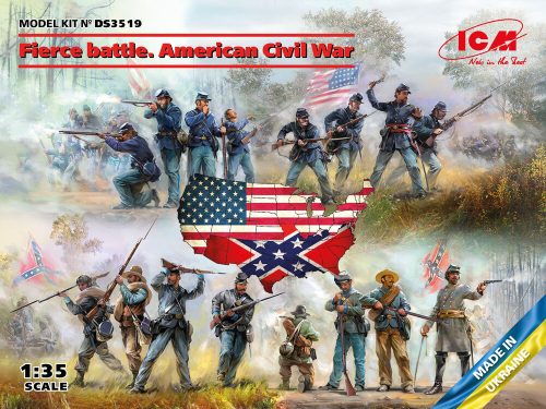 ICM DS3519 Fierce battle. American Civil War(Union Infan,UnionInfaSet #2,ConfederInfSet #2 (1/35)