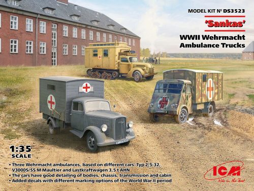 ICM DS3523 'Sankas'   WWII Wehrmacht Ambulance Trucks (1/35)