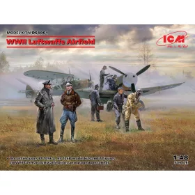   ICM DS4801 WWII Luftwaffe Airfield(MesserschmittBf109F-4,Hs126B-1,Pilot,Ground Pers(7 fig (1/48)