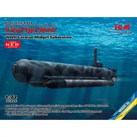   ICM S.019 U-Boat Type Molch, WWII German Midget Submarine (100% new molds) (1/72)