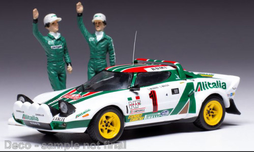 IXO 264290 Lancia Stratos HF Winner Monte Carlo serie 1 with figurines 1977, Rally Monte Carlo, S.Munari, S.Maiga, 1 (IXOSPRM001-77) (1:43)