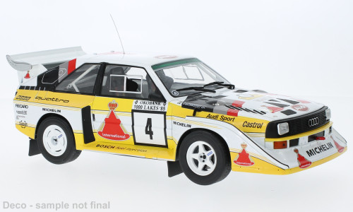 IXO 265923 Audi Sport quattro S1 E2 1985, 1000 Lakes Rally, S.Blomqvist, B.Cederberg, 4 (IXO18RMC161A.22) (1:18)