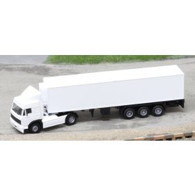   Igra Model 66618228 Liaz nyergesvontató, hűtődobozos félpótkocsival - fehér (H0) - Építőkészlet