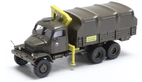 Igra Model 66708112 Praga V3S ponyvás katonai teherautó, HR3001 daruval (TT)