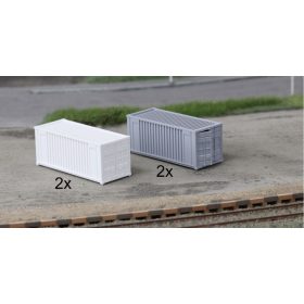   Igra Model 66818211 Konténer-készlet, 4-részes 20 lábas, fehér és szürke (H0)