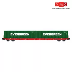   Igra Model 96010048 Konténerszállító négytengelyes teherkocsi, Sggnss, 2 db 40 lábas konténerrel, Nacco /Evergreen (E6) (H0)