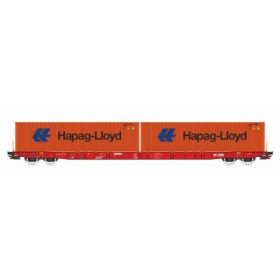   Igra Model 96010094 Konténerszállító négytengelyes teherkocsi, Sggnss-XL, GATX, 2 db 40 lábas konténerrel, Hapag-Lloyd (E6) (H0)