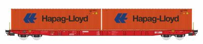 Igra Model 96010094 Konténerszállító négytengelyes teherkocsi, Sggnss-XL, GATX, 2 db 40 lábas konténerrel, Hapag-Lloyd (E6) (H0)