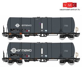   Igra Model 96210018 Tartálykocsi-pár fékállással, négytengelyes Zacns 88, Ermewa (fehér logó) (E6) (H0)