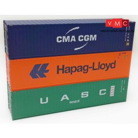   Igra Model 98010006 Konténer-készlet, 3 db 40 lábas konténer - CMA-CGM, Hapag Lloyd, UASC (H0)