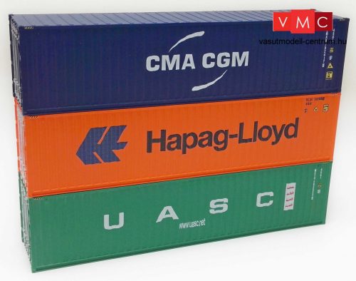 Igra Model 98010006 Konténer-készlet, 3 db 40 lábas konténer - CMA-CGM, Hapag Lloyd, UASC (