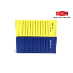   Igra Model 98010103 Konténer-pár, 2 db 20 lábas konténer - kék és sárga színben (H0)