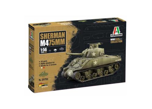 Italeri 25751 M4 Sherman 75mm (1/56)