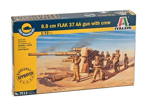 Italeri 7512 8.8 cm. FLAK 37 AA Gun with crew (1/72)