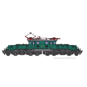   Jägerndorfer JC60202_5 Villanymozdony Rh 1100.102, mohazöld, ÖBB (E4-6) (N) - Sound