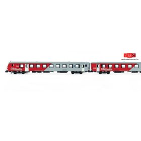   Jägerndorfer JC60380 Személykocsi-készlet, 3-részes négytengelyes lange Schlieren, City-Shuttle, 2 db 2. osztály, vezérlőkocsival, ÖBB (E5) (N)