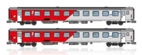 Jägerndorfer JC60500_1 Személykocsi-pár, négytengelyes belföldi forgalmú, 2. osztály, City-Shuttle, ÖBB (E5) (N)