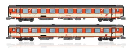 Jägerndorfer JC60500_4 Személykocsi-pár, négytengelyes belföldi forgalmú, 2. osztály, Jaffa design, ÖBB (E4) (N)