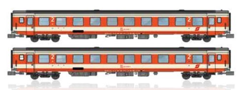 Jägerndorfer JC60500_5 Személykocsi-pár, négytengelyes belföldi forgalmú, 2. osztály, Jaffa design, ÖBB (E4) (N)