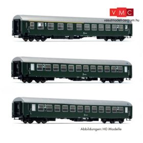   Jägerndorfer JC61304 Személykocsi-készlet, 3-részes UIC-X sorozat, 1./2. + 2x 2. osztály, zöld, ÖBB (E4) (N)