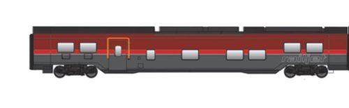 Jägerndorfer JC71201 Railjet II személykocsi-pár, Multifunktionswagen, 2. osztály, ÖBB (E6) (H0)