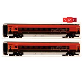   Jägerndorfer JC71208 Személykocsi-pár, Spirit of Europe négytengelyes Railjet First / Economy, High End (E6) (H0)