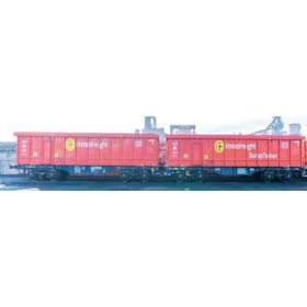   Jägerndorfer JC78800 Iker-konténerszállító teherkocsi, Innofreight ócskavasszállító konténerekkel, ÖBB (E6) (H0)