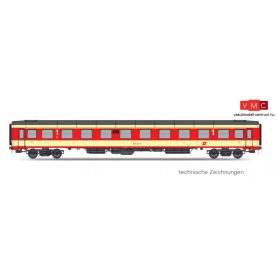   Jägerndorfer JC90035 Személykocsi, négytengelyes UIC-X 1. osztály, Sparlack festés, ÖBB (E4) (H0)