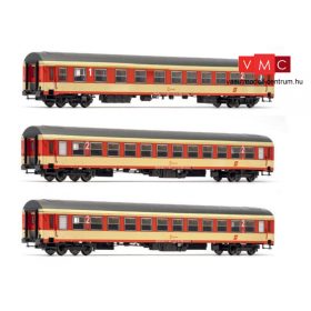  Jägerndorfer JC90302 Személykocsi készlet, 3-részes négytengelyes UIC-X, 1./2. osztály / 2x 2. osztály, Sparlack, ÖBB (E4) (H0)