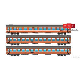   Jägerndorfer JC90304 Személykocsi készlet, 3-részes négytengelyes UIC-X 2. osztály, narancs-festés, ÖBB (E4) (H0)
