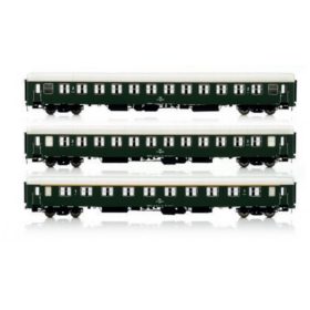   Jägerndorfer JC90400 Személykocsi készlet, 3-részes négytengelyes UIC-X, 1. osztály / 2x 2. osztály, zöld, ÖBB (E3) (H0)