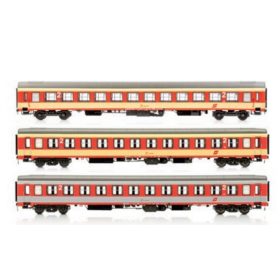   Jägerndorfer JC90505 Személykocsi készlet, 3-részes négytengelyes UIC-X, 2. osztály, Sparlack, ÖBB (E4) (H0)