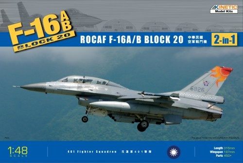 KINETIC 48011 General Dynamics F-16 A/B Block 20 ROCAF repülőgép makett 1/48